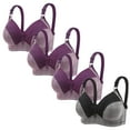 thumbnail image 1 of XFLWAM Daisy Bras for Older Women Front Closure Bras Push Up Bra No Underwire Plus Size Front Button Bra Full Coverage Breathable Everyday Bras 4 Packs, 1 of 8