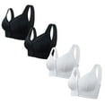 thumbnail image 1 of XFLWAM Daisy Bras for Older Women Comfy Front Closure Button Breathable Bras Plus Size No Underwire Push Up Bra for Seniors 4 Pack, 1 of 3