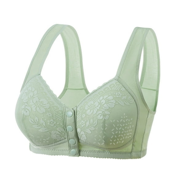XFLWAM Daisy Bras for Older Women Front Closure Wireless Push Up Bra Everyday Wirefree Comfortable Sleep Bras Senior