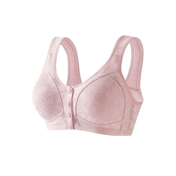 XFLWAM Daisy Bras for Older Women Front Closure Wireless Push Up Bras Everyday Wirefree Comfortable Sleep Bras