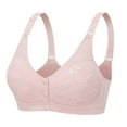 thumbnail image 1 of XFLWAM Daisy Bras for Women Front Closure Bras Lace Push Up Bra No Underwire Plus Size Front Button Breathable Bra, 1 of 3