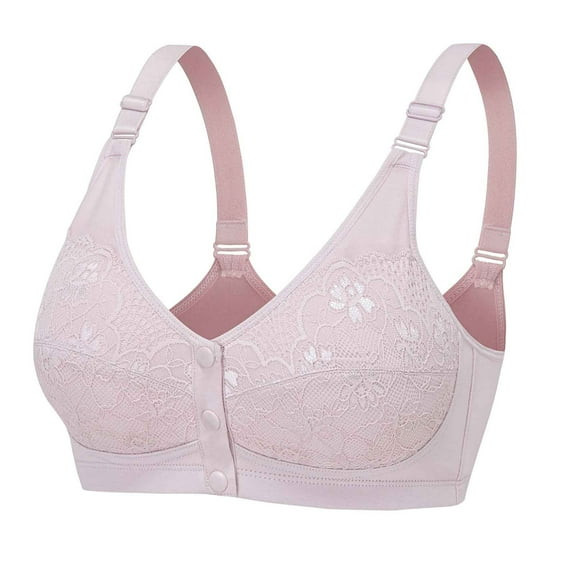 XFLWAM Daisy Bras for Women Front Closure Bras Lace Push Up Bra No Underwire Plus Size Front Button Breathable Bra