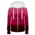 thumbnail image 1 of XFLWAM Fashion Women Casual Hooded Slim Zipper Fleece Sweater Coat Hot Pink XL, 1 of 2