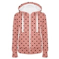 thumbnail image 1 of XFLWAM Fashion Women Casual Hooded Slim Zipper Fleece Sweater Coat Pink XL, 1 of 2