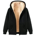 thumbnail image 1 of XFLWAM Fleece Jacket Women Long Sleeve Zip Up Hooded Jackets Casual Warm Sherpa Lined Fall Winter Coats with Pockets Black XXL, 1 of 4