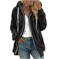 thumbnail image 1 of XFLWAM Fleece Jacket for Women Fuzzy Sherpa Hoodie Jacket Zip Up Drawstring Plus Size Winter Warm Coat Outerwear, 1 of 5
