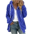 thumbnail image 1 of XFLWAM Fleece Jacket for Women Fuzzy Sherpa Hoodie Jacket Zip Up Drawstring Plus Size Winter Warm Coat Outerwear, 1 of 5