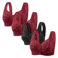 thumbnail image 1 of XFLWAM Front Closure Daisy Bras for Older Women Plus Size Push Up Comfortable No Underwire Seniors Full Coverage Cotton Bra 4 Packs, 1 of 3