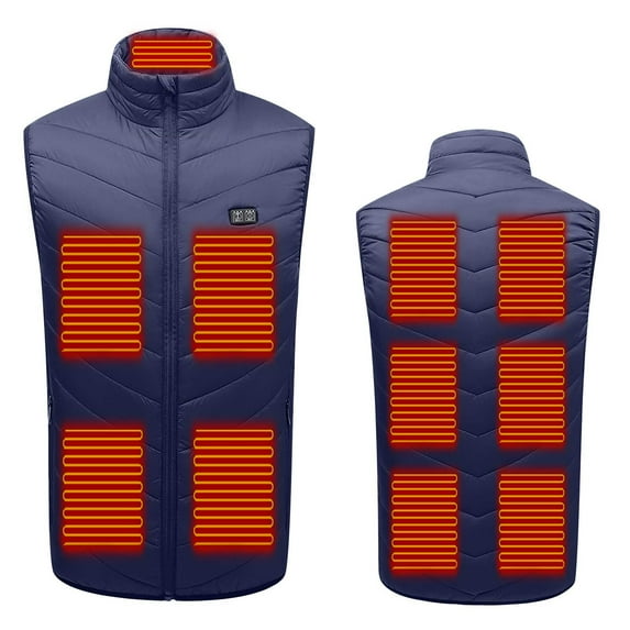 XFLWAM Heated Vest for Men Women, Heating Vest Heated Jacket Winter Heating Vest Plus Size for Outdoor Hunting/Hiking Blue 6XL