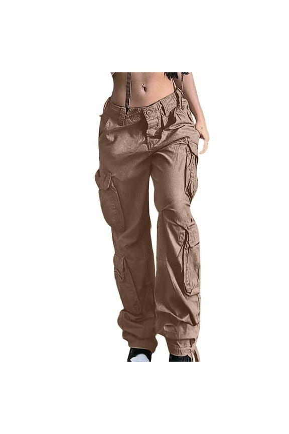 High Waisted Cargo Pants for Women Baggy Y2k Straight Wide Leg Pants with Pockets Boyfriend Streetwear Sweatpants