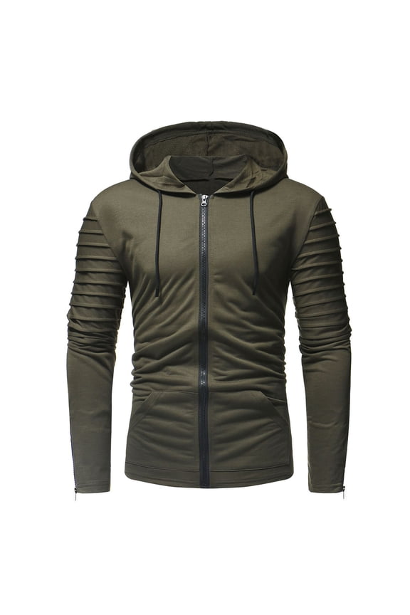 Hoodies For Men ,Mens Zip Up Hoodies Lightweight Hoodie Running Jacket Workout Hooded Sweatshirt With Pocket Army Green M