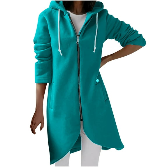 XFLWAM Hoodies for Women Trendy Pullover Zip Up Plus Size Hooded Jackets Hoodie Solid Color Sweatshirts Woman Coats Clothes Mint Green 5XL