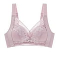 thumbnail image 1 of XFLWAM Lace Bra for Women Soft Cups Padded Underwire Bra Comfortable Lingerie Wireless Push Up Comfort Everyday Bra Purple 40C, 1 of 8