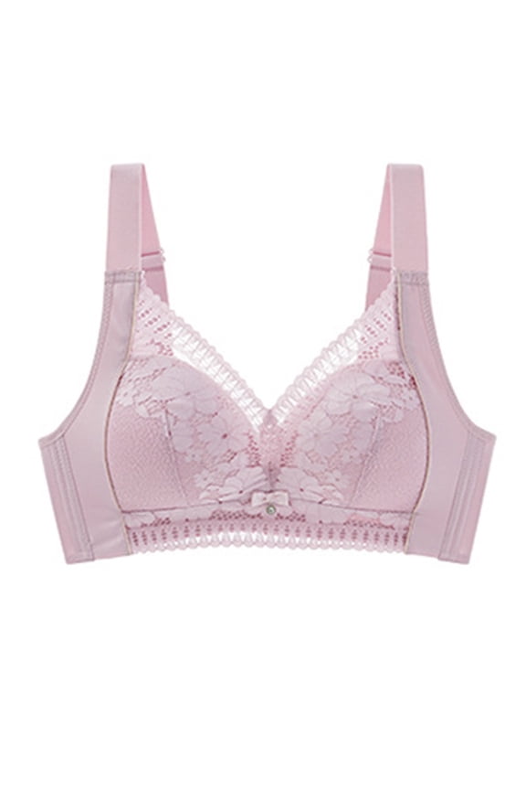 Lace Bra for Women Soft Cups Padded Underwire Bra Comfortable Lingerie Wireless Push Up Comfort Everyday Bra Purple 44C