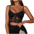 thumbnail image 1 of XFLWAM Lace Corset Top V Neck Elastic Straps for Party Streetwear Going Out Party Corset Tops for Women Bustier, 1 of 7