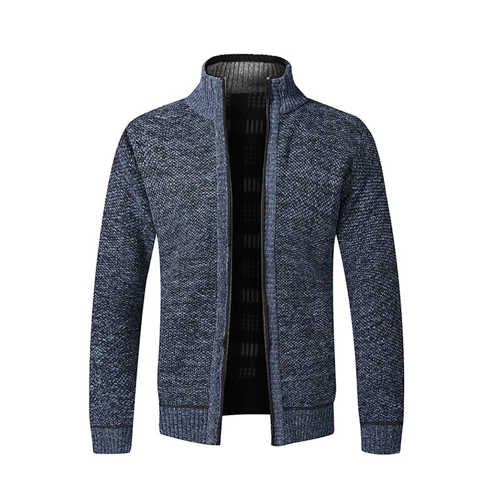 XFLWAM Men's Cardigan Sweaters Stand Collar Full Zip Up Slim