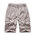 thumbnail image 1 of XFLWAM Men's Cargo Shorts Drawstring Elastic Waist Cotton Shorts Casual Outdoor Lightweight Work Shorts with Multi Pockets Brown XL, 1 of 5
