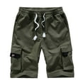 thumbnail image 1 of XFLWAM Men's Cargo Shorts Fashion Drawstring Elastic Waist Casual Classic Cargo Stretch Shorts with Pockets Army Green XL, 1 of 2