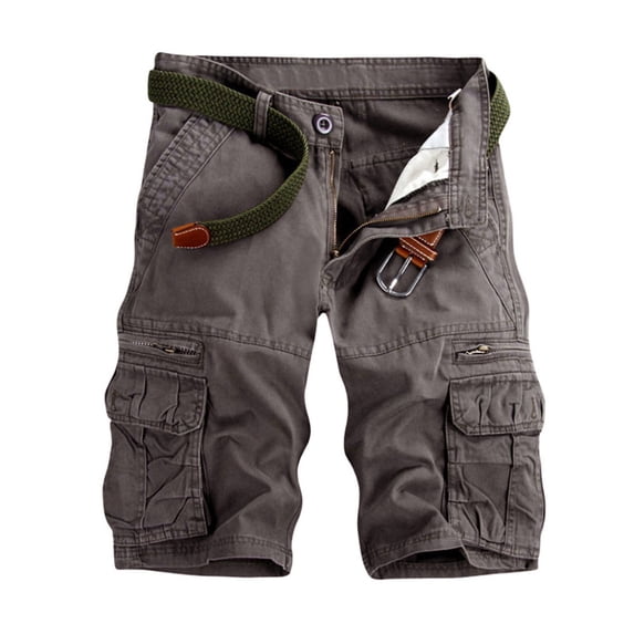 XFLWAM Men's Cargo Shorts Summer Cotton Multi-Pocket Overalls Shorts Fashion Pant Big and Tall Shorts Gray XL