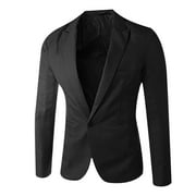 XFLWAM Men's Casual Blazer Jacket One Button Slim Fit Business Sport Coats Stylish Suit Jacket Black M