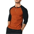 thumbnail image 1 of XFLWAM Men's Casual Classic Vintage Long Sleeve Raglan Henley Shirts Baseball Active T-Shirt, 1 of 5