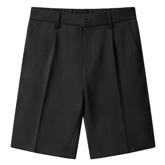 XFLWAM Men's Flat Front Pleat Dress Shorts for Golf Casual and Formal Wear Black XXL