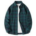 thumbnail image 1 of XFLWAM Men's Plaid Shirt Button Down Casual Long Sleeve Flannel Shirts Shacket Fall Winter Clothing Lapel Shirt with Pocket, 1 of 4