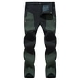 thumbnail image 1 of XFLWAM Men's Snow Ski Waterproof Windproof Fleece Lined Cargo Pants Outdoor Hiking Mountain Softshell with Belt Army Green S, 1 of 5