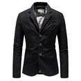 thumbnail image 1 of XFLWAM Men's Vintage Business Casual Work Wear Suit Jacket Long Sleeve Sport Coat Single Breasted Formal Blazer Black XL, 1 of 3