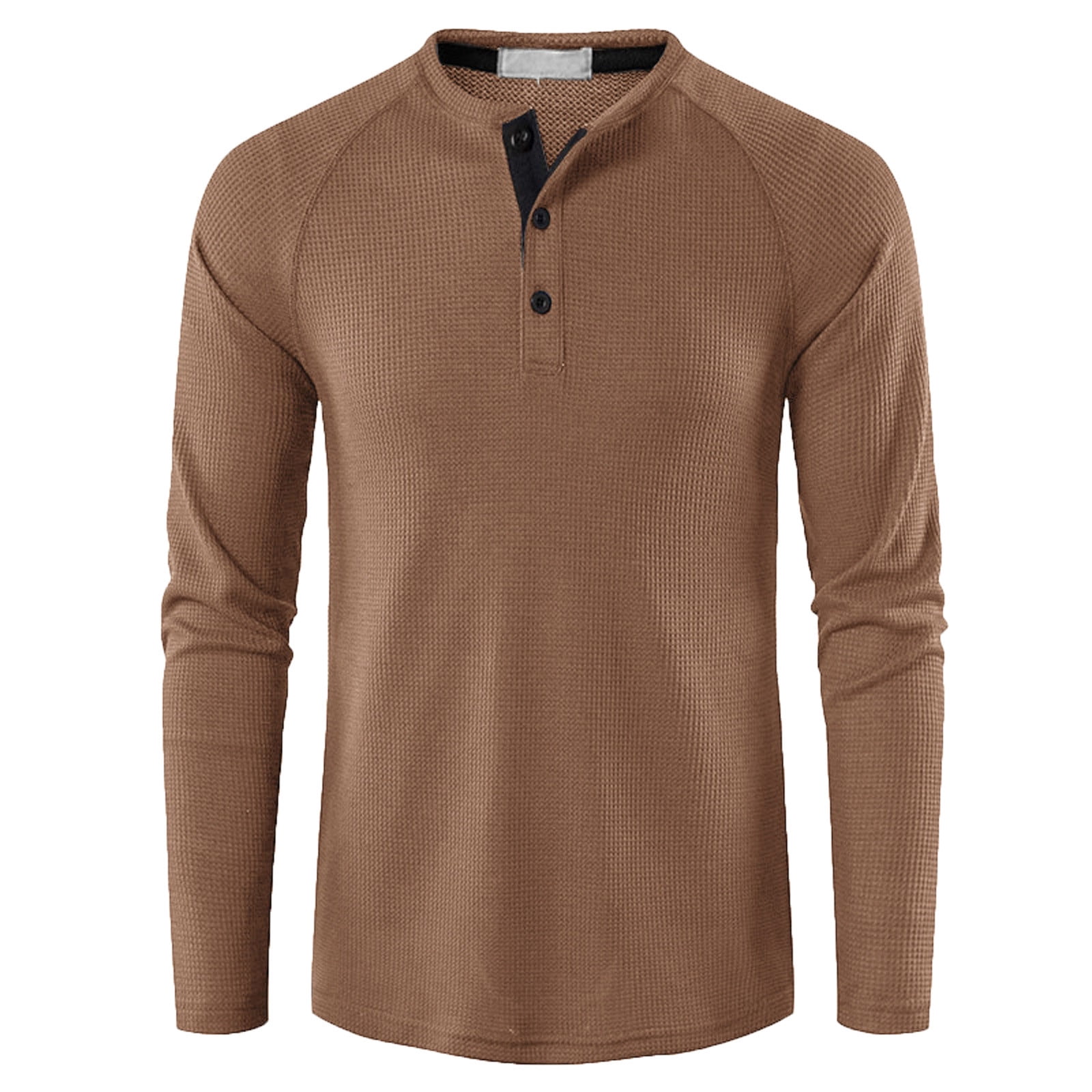 XFLWAM Men's Waffle Long Sleeve Shirt Henley Shirt Casual