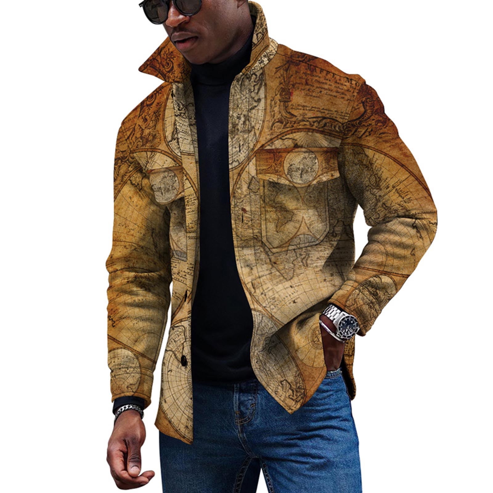 Lentta Men's Fall Fashion Zip Up Denim Jacket