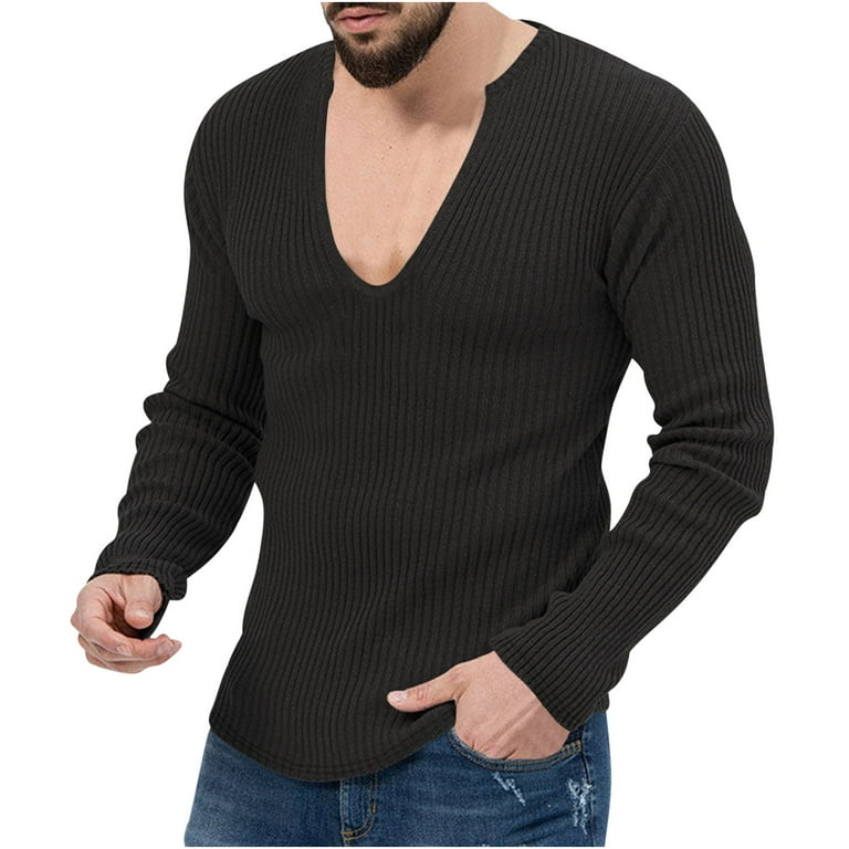 Men's v neck sweater 2025 walmart