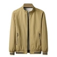 thumbnail image 1 of XFLWAM Mens Spring Fall Bomber Jacket Long Sleeve Casual Outwear Coats Casual Solid Color Lightweight Jackets Khaki L, 1 of 3