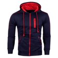 thumbnail image 1 of XFLWAM Mens Spring Fall Coat Long-Sleeve Thick Coats Cozy and Warm Zip Up Jacket Lightweght Coat with Pockets Navy Blue XXL, 1 of 4