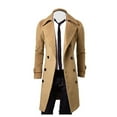 thumbnail image 1 of XFLWAM Mens Trench Coat Slim Fit Double Breasted Long Jacket Notched Lapel Fall Winter Windproof Coat Overcoat Khaki M, 1 of 7
