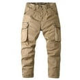 thumbnail image 1 of XFLWAM Mens Work Sports Cargo Pants Thin Straight Leg Trousers Business Casual Pants Lightweight Multi-Pocket Dungaree Khaki M, 1 of 7