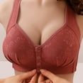 thumbnail image 1 of XFLWAM No Underwire Bras for Women Gathered Breathable Bras Front Close Button Lace Bras Comfortable Daisy Bra, 1 of 4