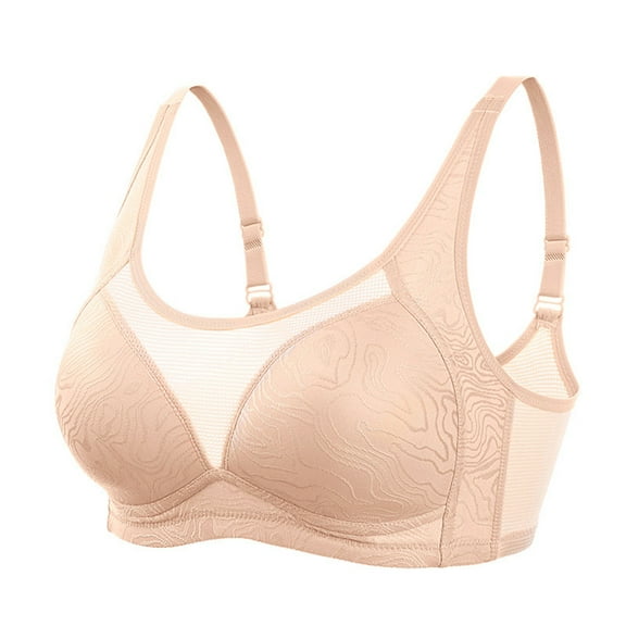XFLWAM Plus Size Bra for Women Full Coverage Sexy Mesh See Through Bralettes No Underwire Soft Comfy Breathable Underwear