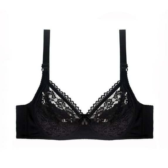 XFLWAM Plus Size Lace Bras for Women No Underwire Comfort Seamless Bra Wireless Push Up Lace Mesh Bra Lifting Bras