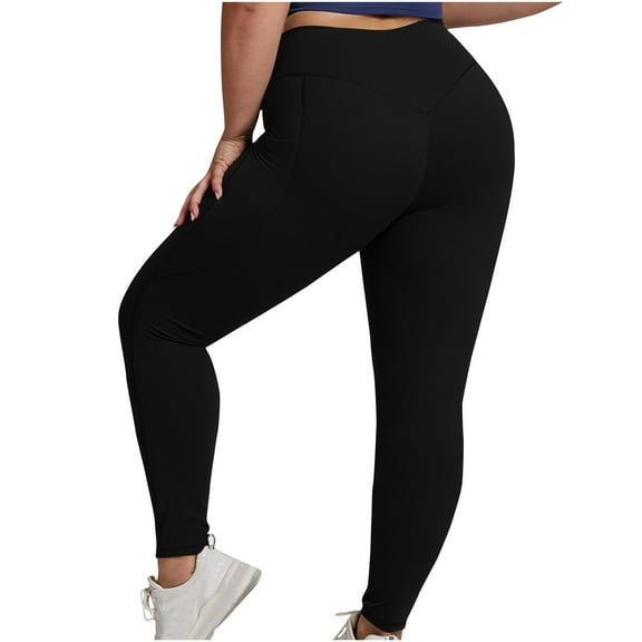 XFLWAM Plus Size Leggings with Pockets for Women Tummy Control Plus Size Pants Plus Size Clothes for Women Yoga Pants