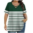 thumbnail image 1 of XFLWAM Plus Size Tops for Women Summer Trendy Criss Cross V Neck T Shirts Oversized Casual Loose Fit Short Sleeve Tunic Tops, 1 of 6