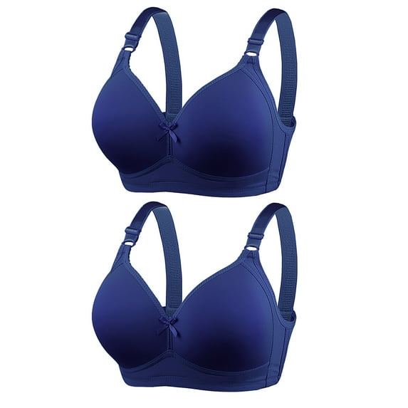 XFLWAM Push Up Bras for Women,No Underwire Full Coverage Bras for Older Women Valentine Day Plus Size Wireless Everyday Bra 2 Pack