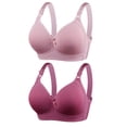 thumbnail image 1 of XFLWAM Push Up Bras for Women,No Underwire Full Coverage Bras for Older Women Valentine Day Plus Size Wireless Everyday Bra 2 Pack, 1 of 6