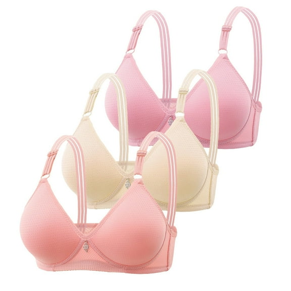 XFLWAM Push Up Bras for Women No Underwire Seamless Lace Wireless Comfort Everyday Bras Full Coverage Adjustable Breathable Bra 3 Pack