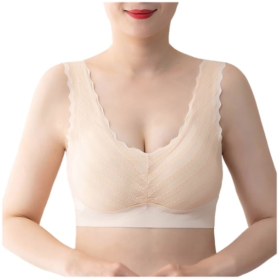 XFLWAM Push Up Bras for Women Soft Cooling Bras Full Coverage Bras Wireless Bras with Support and Lift Non Padded Bralette