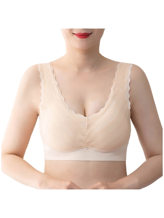 Push Up Bras for Women Soft Cooling Bras Full Coverage Bras Wireless Bras with Support and Lift Non Padded Bralette