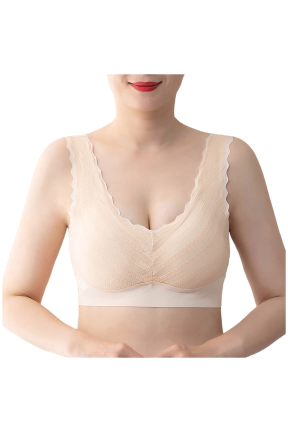 Push Up Bras for Women Soft Cooling Bras Full Coverage Bras Wireless Bras with Support and Lift Non Padded Bralette