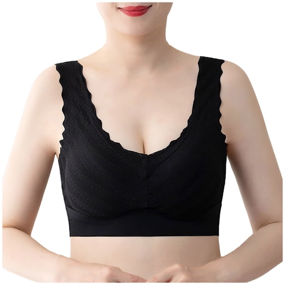 XFLWAM Push Up Bras for Women Soft Cooling Bras Full Coverage Bras Wireless Bras with Support and Lift Non Padded Bralette