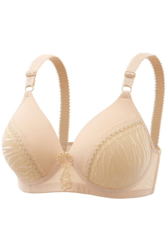 Push up Bras for Women Full Coverage Wireless Back Hook Closure Bra No Underwire Deep V Thin Cup Comfortable Soft Bralettes