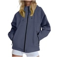 thumbnail image 1 of XFLWAM Rain Jacket for Women Waterproof Lightweight Windbreaker Jacket with Hood Packable Rain Coat with Pockets Navy Blue L, 1 of 9